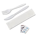 GEN Mediumweight Wrapped Cutlery Kits, With Salt And Pepper, 6 1/4", White, Pack Of 250 Kits