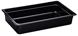 Cambro H-Pan High-Heat GN 1/1 Food Pans, 4"H x 12-3/4"W x 20-7/8"D, Black, Pack Of 6 Pans