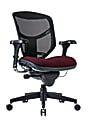 WorkPro® Quantum 9000 Series Ergonomic Mesh/Premium Fabric Mid-Back Chair, Black/Burgundy, BIFMA Compliant