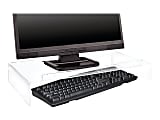 Kantek Acrylic Monitor Stand with Keyboard Storage - Up to 19" Screen Support - 50 lb Load Capacity - CRT Display Type Supported21.3" Width - Desktop - Acrylic - Clear
