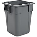 Rubbermaid Commercial Brute Square Container - 40 gal Capacity - Square - Rounded Corner, Handle, Smooth, Easy to Clean - 28.8" Height x 27" Width x 23.3" Depth - Gray - 4 / Carton