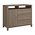 Bush Furniture Somerset Tall Sideboard Buffet Cabinet, Ash Gray, Standard Delivery