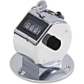 Advantus Desk Model Tally II Tally Counter - 4 Digit - Finger Ring, Desk Mountable - Chrome 1 thumbnail image