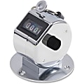 Advantus Desk Model Tally II Tally Counter - 4 Digit - Finger Ring, Desk Mountable - Chrome