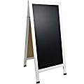 Excello Global Products Double-Sided A-Frame Magnetic Indoor/Outdoor Chalkboard Sign, Porcelain, 59” x 27”, White Wood Frame 1 thumbnail image