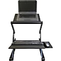 Uncaged Ergonomics WorkEZ Standing Desk laptop stand up desk converter - Raise screens to eye-level | type on an ergonomic keyboard tray