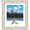 Amanti Art Rectangular Wood Picture Frame, 25” x 29” With Mat, Alexandria White Wash