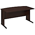 Bush Business Furniture Components Elite C Leg Bow Front Desk, 60"W x 36"D, Mocha Cherry, Standard Delivery