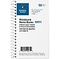 Business Source Side Wirebound Ruled Memo Book - 50 Sheet(s) - Wire Bound - 3" x 5" Sheet Size - White - 1 Dozen 1 thumbnail image