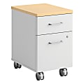 BBF Sector 2-Drawer Mobile File, 24"H x 15 11/16"W x 20 1/2"D, Natural Maple, Standard Delivery Service