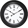 Infinity Instruments Roman Weave Wall Clock, 16"H x 16"W x 1-3/4"D, Black 1 thumbnail image