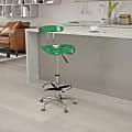 Flash Furniture Vibrant Chrome Drafting Stool with Tractor Seat, Green/Chrome