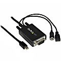 StarTech.com 6' 2m Mini DisplayPort To VGA Adapter Cable With Audio, Mini DP To VGA Converter, Black