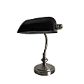 Simple Designs Traditional Mini Banker's Lamp, 9-1/2"H, Black Glass Shade 1 thumbnail image