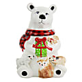 Gibson Home Polar Friend Holiday Cookie Jar, 9"H x 6"W x 6"D, Multicolor