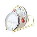 Better Houseware 4-Section Vertical Plate Rack, 4-3/4”H x 4-3/4”W x 15”D, Gold
