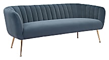 Zuo Modern Deco Polyester Sofa, 26-13/16"H x 70-1/8"W x 29-1/8"D, Gray