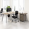 WorkPro Motiva 72"W Modern L Shaped Office Desk With Rolling File Cabinet, Modern Hickory, Standard Delivery 1 thumbnail image