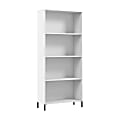 Bush Furniture Essence65"H 4-Shelf Bookcase, White, Standard Delivery