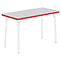 Lorell® Classroom Rectangular Activity Table Top, 48"W x 24"D, Gray Nebula/Red