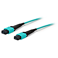 AddOn 15m MPO (Female) to MPO (Female) 12-strand Aqua OM3 Straight Fiber OFNR (Riser-Rated) Patch Cable