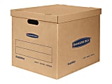Bankers Box® SmoothMove™ Classic Moving/Storage Boxes, Half Slotted Container (HSC), Large, 17" x 21" x 17", Brown/Blue, 5/Carton 1 thumbnail image