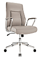 Realspace® Modern Comfort Delagio Bonded Leather Mid-Back Manager's Chair, Taupe/Silver 1 thumbnail image