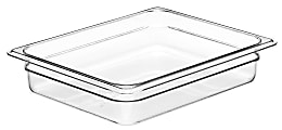 Cambro Camwear GN 1/2 Size 2" Food Pans, 2”H x 10-1/2”W 12-3/4”D, Clear, Set Of 6 Pans