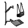 Mount-It! MI-7991 Wall-Mount Workstation With Monitor Mount, Keyboard Tray And CPU Holder, 12"H x 41"W x 7"D, Black