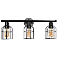 Lalia Home 3-Light Industrial Wired Vanity Light, 6-1/2"W, Black