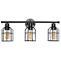 Lalia Home 3-Light Industrial Wired Vanity Light, 6-1/2"W, Black 1 thumbnail image