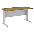 BBF Sector 60" x 30" Curved Desk, 30"H x 59 1/2"W x 29 1/2"D, Modern Cherry, Premium Installation Service