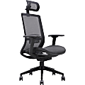Lorell Mesh High-Back Task Chair With Headrest - Black - Armrest - 1 Each