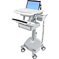 Ergotron StyleView Laptop Cart Desk Workstation 1 Drawer, 50-1/2"H x 17-1/2"W x 30-3/4"D, White/Gray 1 thumbnail image
