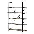 South Shore Gimetri 70"H 5-Shelf Shelving Unit, Soft Gray 1 thumbnail image