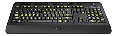 Azio KB506 Vision USB Keyboard, Black 1 thumbnail image