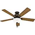 Hunter Fan Swanson 50901 Ceiling Fan - 5 Blades - 52" Diameter - 3 Speed - Oscillating, Reversible Blades - 16.7" Height - Aluminum, Resin, Glass, Plastic, Steel - Bronze 1 thumbnail image