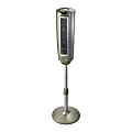 Lasko® Space-Saving Pedestal Fan with Remote Control, 52.75"H x 14"W x 14"D, Gray