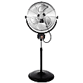Optimus 20" Adjustable Industrial-Grade HV Oscillating Stand Fan With Chrome Grill, 30" x 24", Black