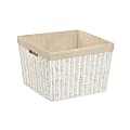 Honey-Can-Do Paper Rope Basket With Liner, Medium Size, 10" x 15" x 13", White 1 thumbnail image
