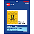 Avery® Print-To-The-Edge Labels With Sure Feed® Technology And Easy Peel®, 94054-BYP80, Oval, 1-1/8" x 2-1/4", Matte Bright Yellow, Pack of 1680 1 thumbnail image