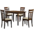 Monarch Specialties Anthony Dining Table With 4 Chairs, Walnut 1 thumbnail image