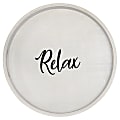 Elegant Designs Decorative Round Serving Tray, 1-11/16”H x 13-3/4”W x 13-3/4”D, Gray Wash Relax