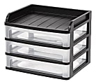 IRIS® 3-Drawer Medium Desktop Storage, 11 1/4"H x 14 1/4"W x 11 13/16"D, Black 1 thumbnail image