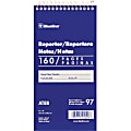 Blueline Reporter Notebook - 160 Sheets - Spiral - 4" x 8" - White Cover - 1 Each