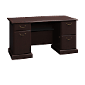 BBF Syndicate Double-Pedestal Desk, 30"H x 60"W x 30"D, Mocha Cherry, Box 2 Of 2