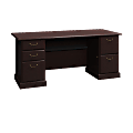 BBF Syndicate Double-Pedestal Desk, 30"H x 72"W x 30"D, Mocha Cherry, Box 2 Of 2