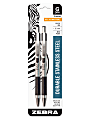 Zebra® Pen G-301® Retractable Gel Pens, Pack Of 2, Medium Point, 0.7 mm, Silver Barrel, Black Ink
