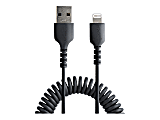 StarTech.com 50cm/20in USB to Lightning Cable, MFi Certified, Coiled iPhone Charger Cable, Black, Durable TPE Jacket Aramid Fiber - RUSB2ALT50CMBC 1 thumbnail image