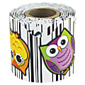Carson Dellosa Education Colorful Owls Scalloped Border - Fun Theme/Subject (Scalloped) Shape - Colorful Owls - 2" Height x 2.25" Width x 432" Length - Multicolor - 1 Roll